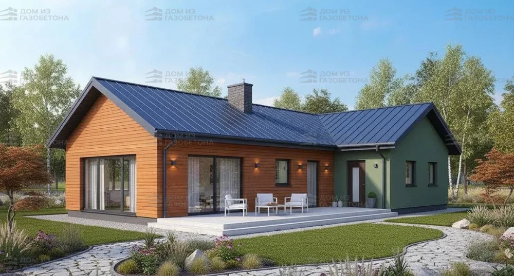 Проект Одноэтажный дом 14 на 11, 109 м2