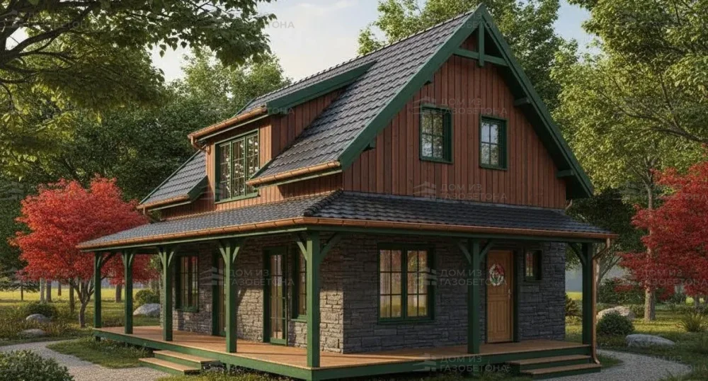 Проект Двухэтажный дом 8 на 6, 61 м2