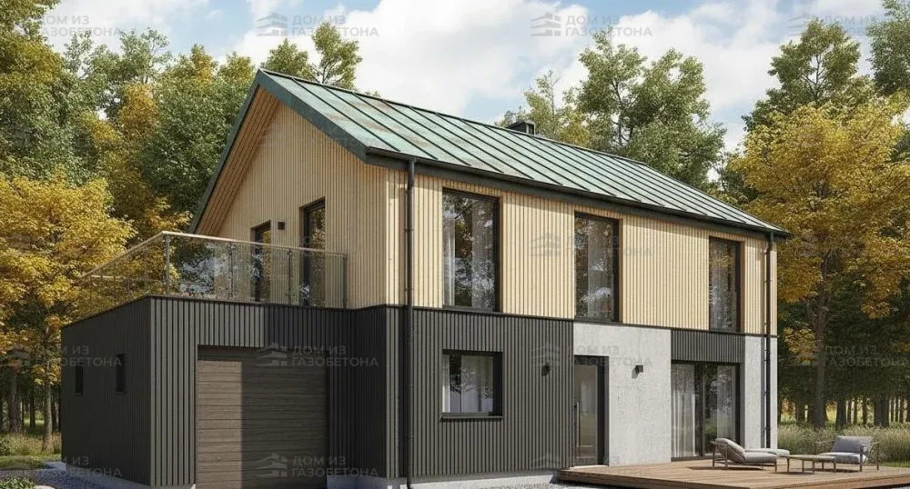 Проект Двухэтажный дом 15 на 12, 155 м2