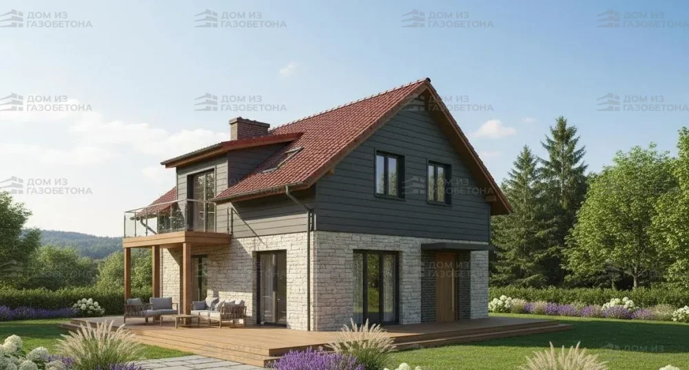 Проект Двухэтажный дом 11 на 9, 123 м2