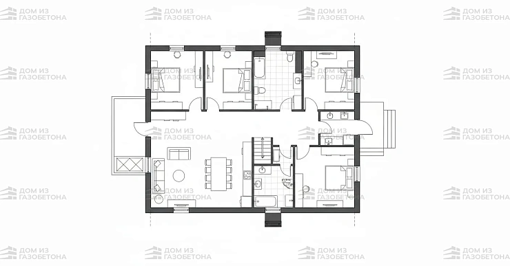 Проект Двухэтажный дом 8 на 11, 105 м2